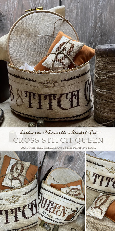 Cross Stitch Queen Basket Kit by The Primitive Hare