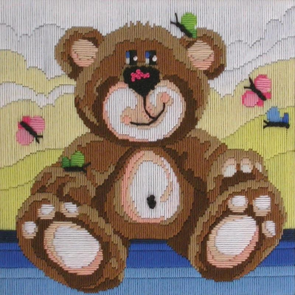 Nursery Bear Long Stitch Kit FLS-103 by Country Threads
