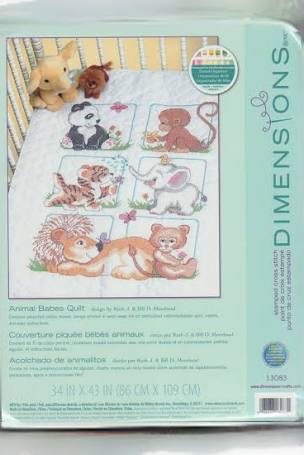 Dimensions Animal Babes Quilt Stamped Cross Stitch Kits 13083