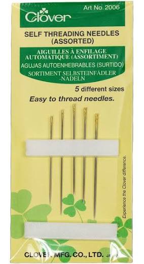 Clover Self Threading Needles x 5 (Assorted) Art No. 2006 – Stitchers'  Corner Australia