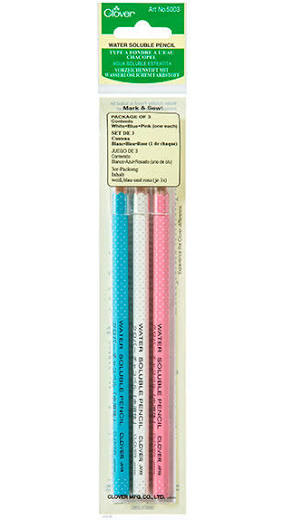 Clover Water Soluble Pencils White/Pink/Blue 5003