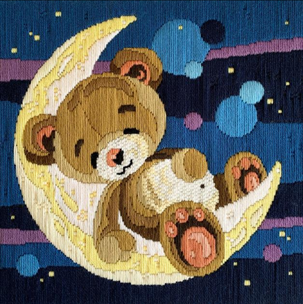 Sweet Dreams Teddy Long Stitch Kit FLS-5035 by Country Threads