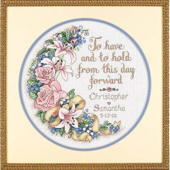 To Have and To Hold Wedding Record by Dimensions Cross Stitch Kit