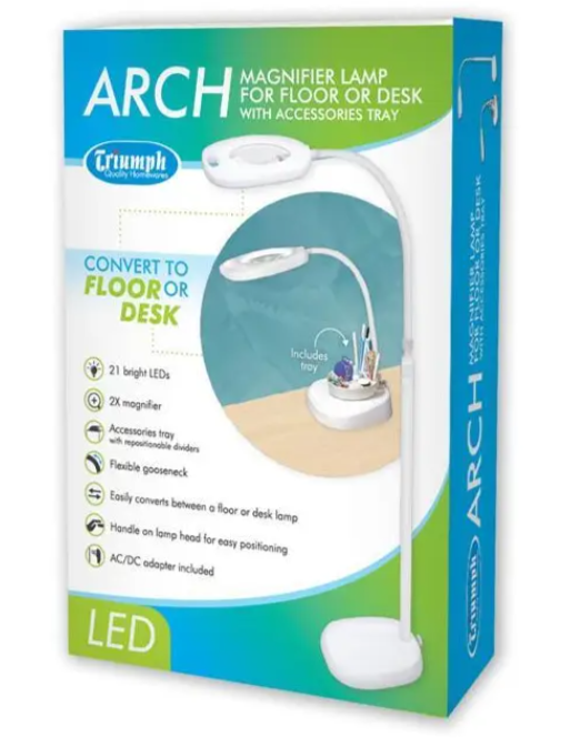 Triumph - Arch Magnifier Lamp for Floor or Desk