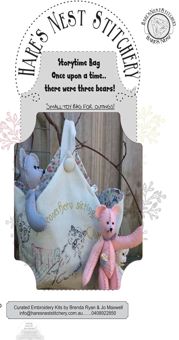 Story Time Bag Bears Kit by Hares Nest Stitcher