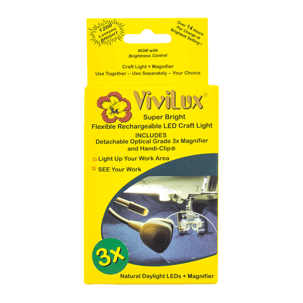 ViviLux - Super Bright Flexible Rechargeable LED Craft Light with 3 x Magnifier