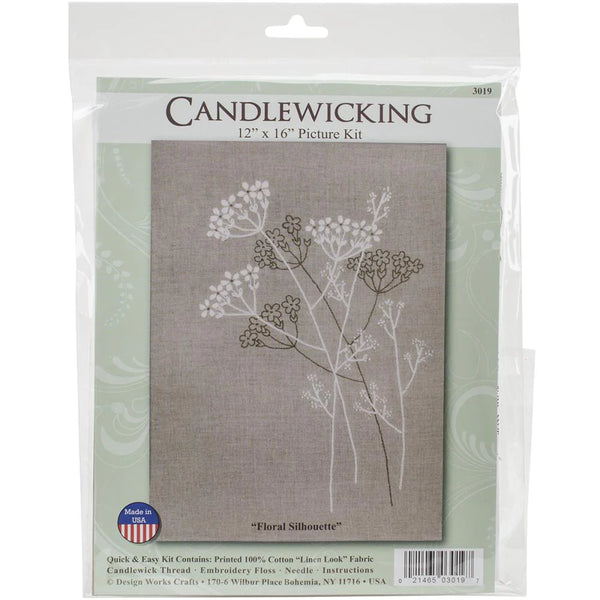 Floral Silhouette Candlewicking Kit by Design Works