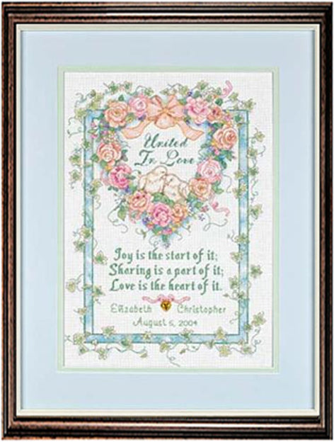 United in Love Wedding Record Cross Stitch Kit 35125 by Dimensions