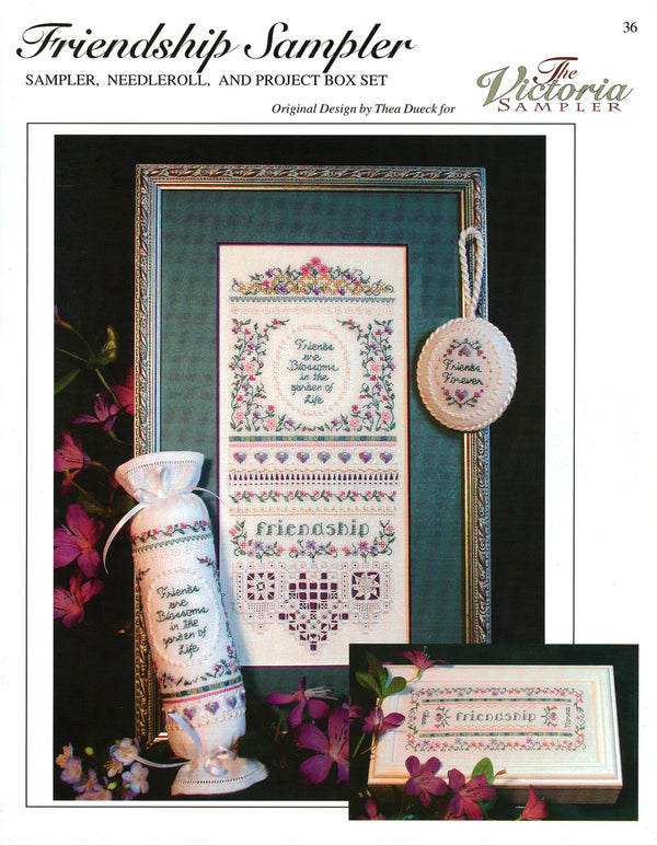 Friendship Sampler, Needleroll and Project Box Set by The Victoria Sampler 36