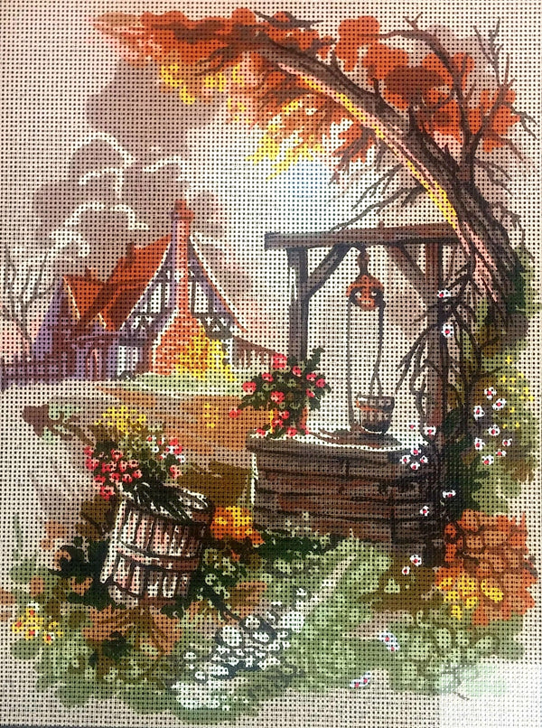 Cottage and Well Tapestry Canvas by Gobelin L 40.108