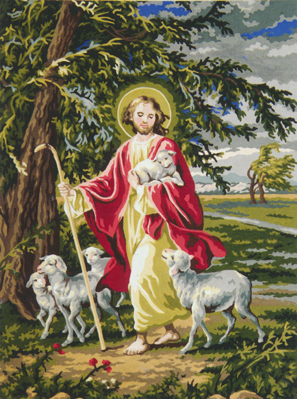 Jesus the Loving Shepherd - Tapestry Canvas by Collection D'Art 10479old