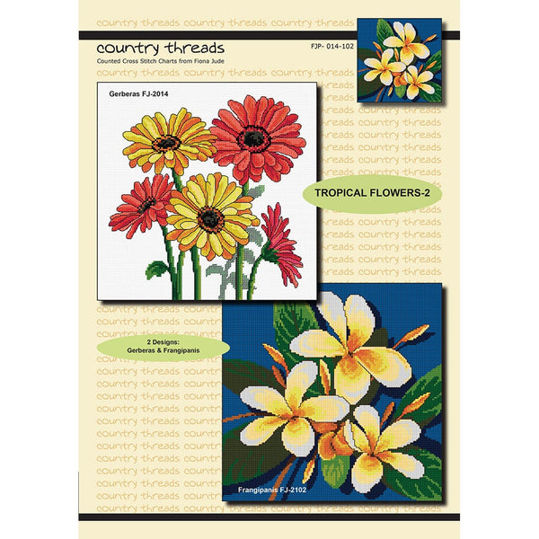 Tropical Flowers-2 FJP-104-102 by Country Threads