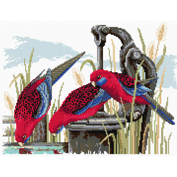 Crimson Rosellas FJP-1025 by Country Threads