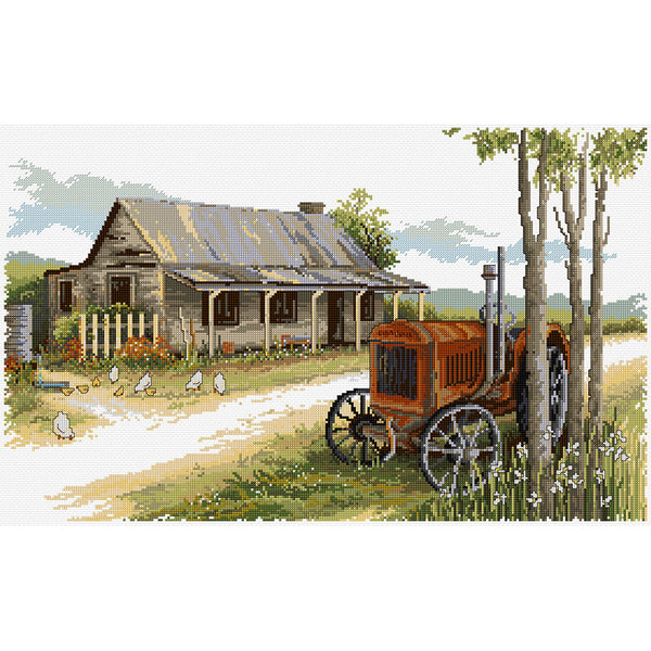 Old Tractor Cottage FJP-1028 by Country Threads