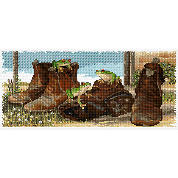 Frogs in Boots FJP-1048 by Country Threads