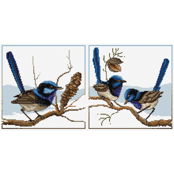 Blue Wrens FJP-1062 by Country Threads