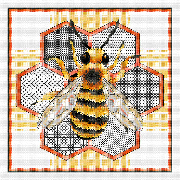 Honey Bee (Blackwork) FJP-1107 by Country Threads