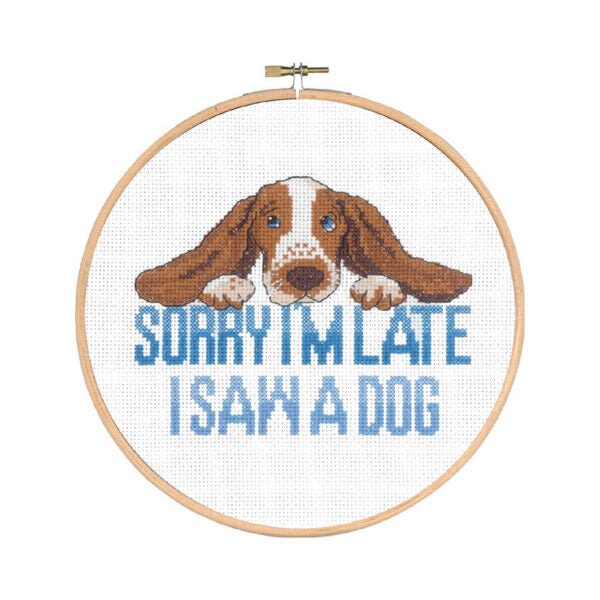 Sorry I'm Late Cross Stitch Kit by Permin 92-2122