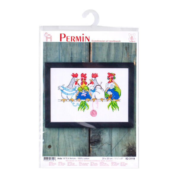 Chicken Knitwear Cross Stitch Kit by Permin 92-3119