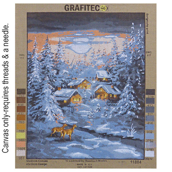 Winter Snow Scene -  Tapestry Canvas by Grafitec 11884