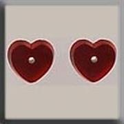 Mill Hill - Glass Treasures - 12239 Petite Flat Heart Matte Ruby