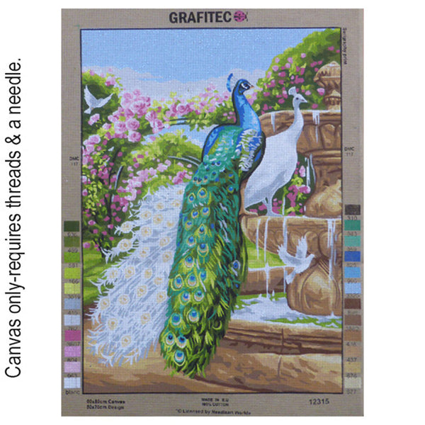 Peacock Garden - Tapestry Canvas by Grafitec 12315