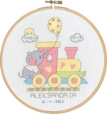 Aleksandria Birth Record Cross Stitch Kit by Permin 13-2475