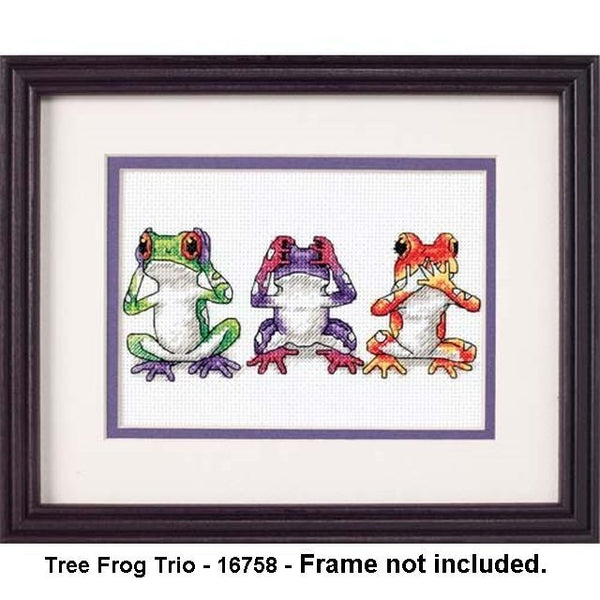 Tree Frog Trio Cross Stitch Kit by Dimensions 16758