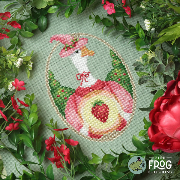 Strawberry Goose Witch by Fine Frog Stitching