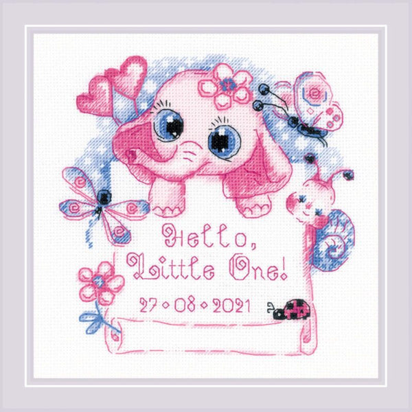 Hello, Little One! (for a girl) Cross Stitch Kit by Riolis 1934