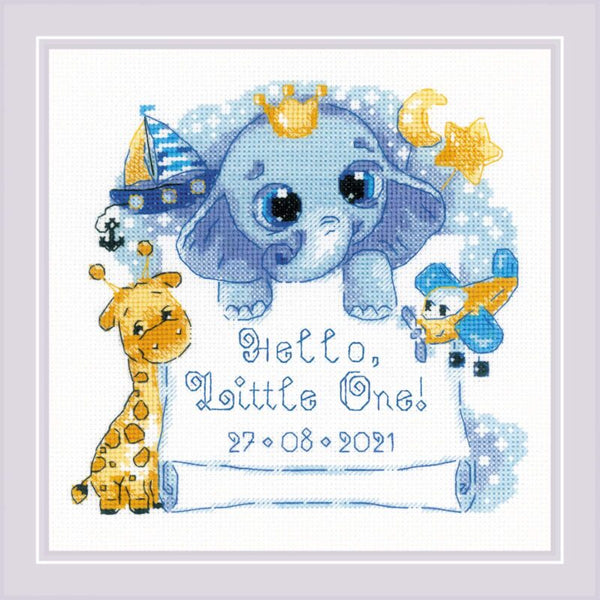 Hello, Little One! (for a boy) Cross Stitch Kit by Riolis 1935