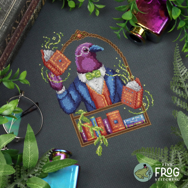Crow Librarian by Fine Frog Stitching