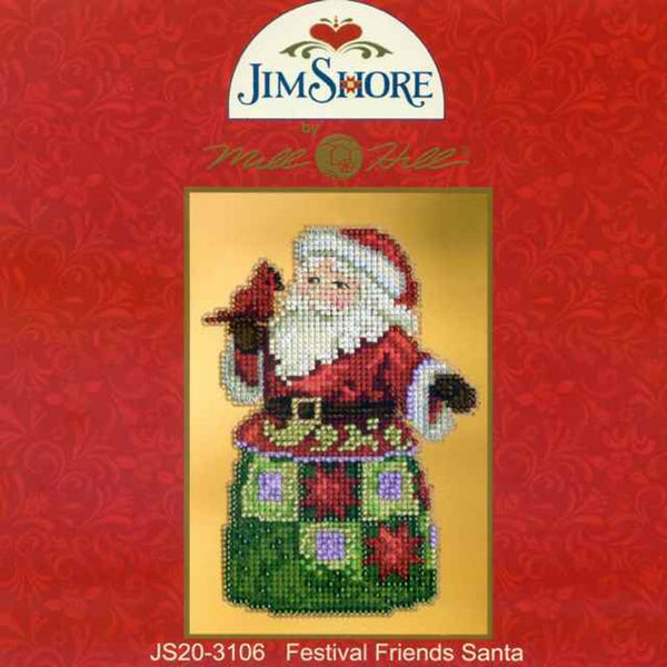 Festival Friend Santa -  Beaded Cross Stitch Kit by Jim Shore for Mill Hill  (JS20-3106)