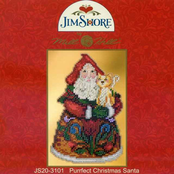 Purrfect Christmas Santa -  Beaded Cross Stitch Kit by Jim Shore for Mill Hill (JS20-3101)