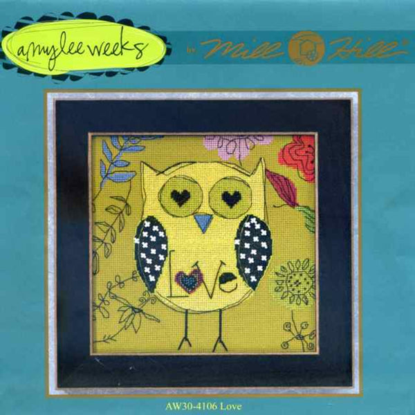 Love Owl -  Beaded Cross Stitch Kit by Amylee Weeks for Mill Hill (AW30-4106)