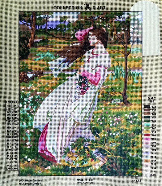 Lady in Wind - Tapestry Canvas by Collection D'Art 11498