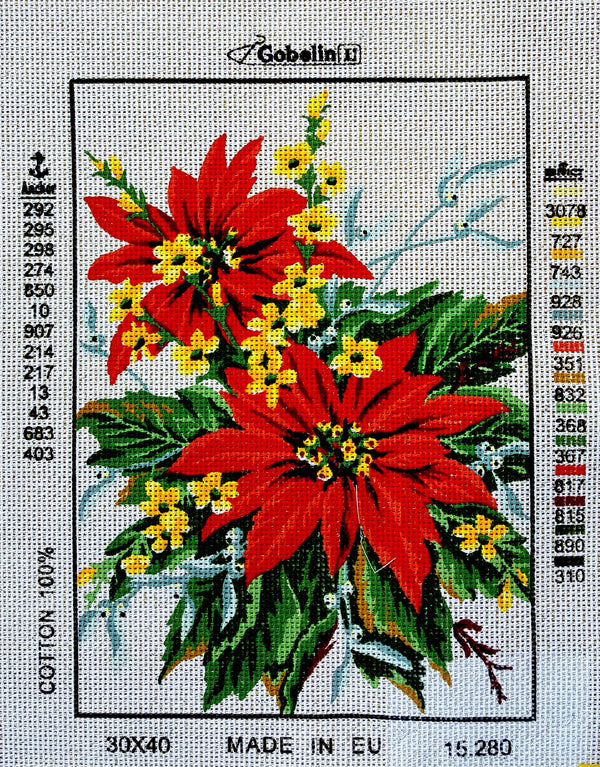 Pointsettias Tapestry Canvas by Gobelin 15.280