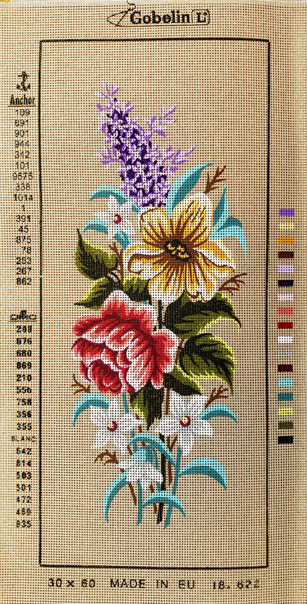 Flowers Tapestry Canvas by Gobelin 18.622