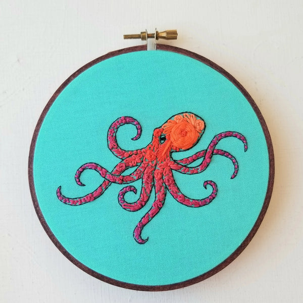 Pacific Octopus Embroidery Kit by Jessica Long