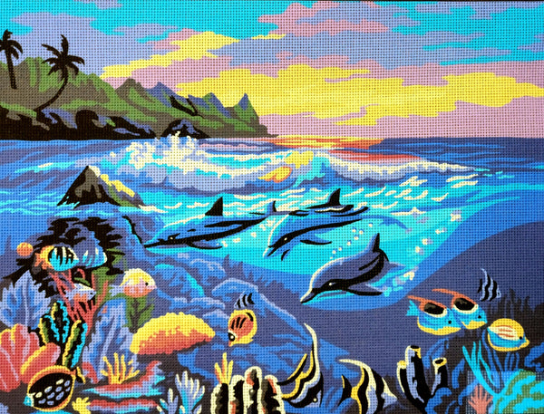 Dolphins Tapestry Canvas by Gobelin L 14.879