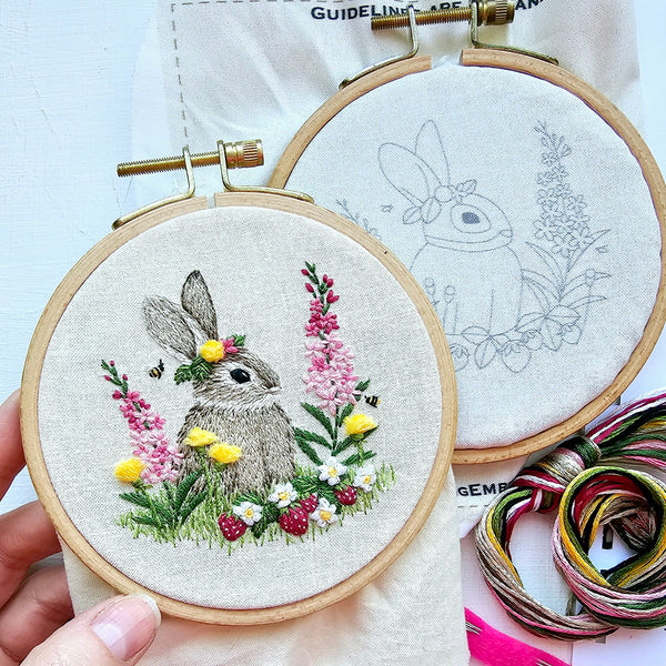 Berry Patch Bunny Embroidery Kit by Jessica Long