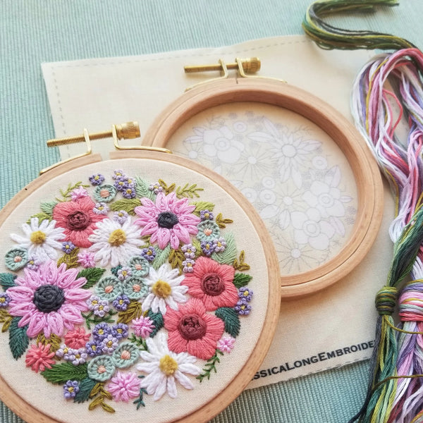 Wildflower Sampler Embroidery Kit by Jessica Long