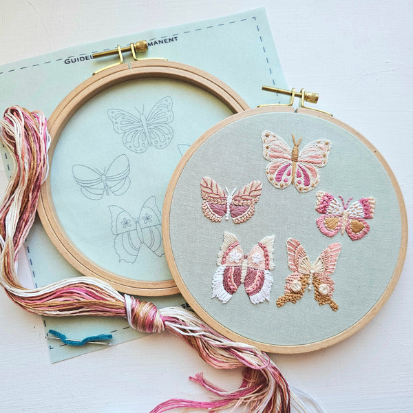 Butterfly Sampler Embroidery Kit by Jessica Long