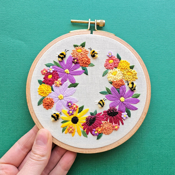 Bumblebee Bouquet Embroidery Kit by Jessica Long