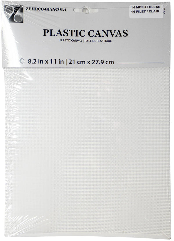 Plastic Canvas 14ct  Clear (2 Sheets) by Zehrco-Giancola - 21cm x 27.9cm (39500-1)