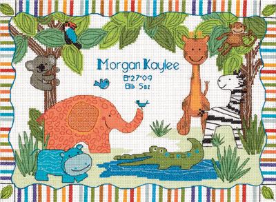 ModZoo Birth Record Counted Cross Stitch Kit by Dimensions 73508