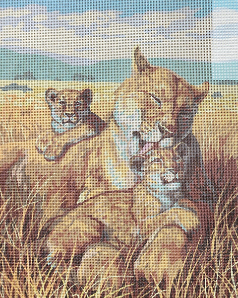 Lions - Tapestry Canvas by Collection D'Art 11884