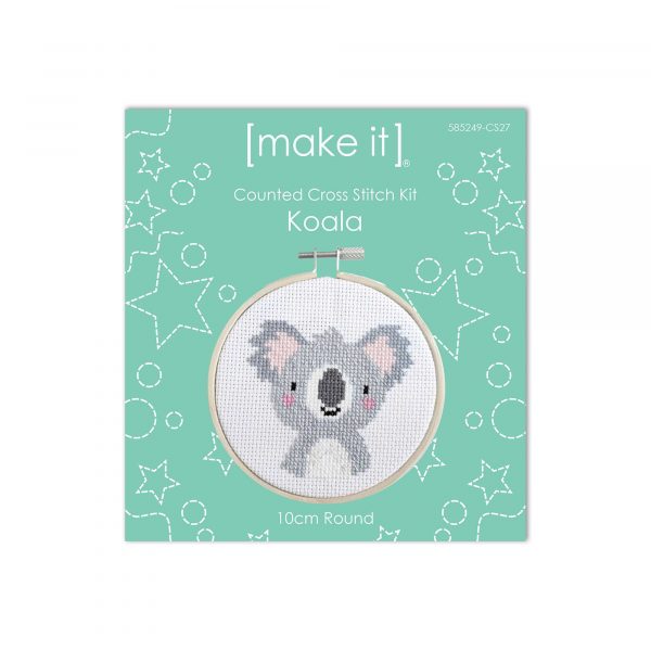 Koala Round Cross Stitch Kit by Make It 585249-CS27