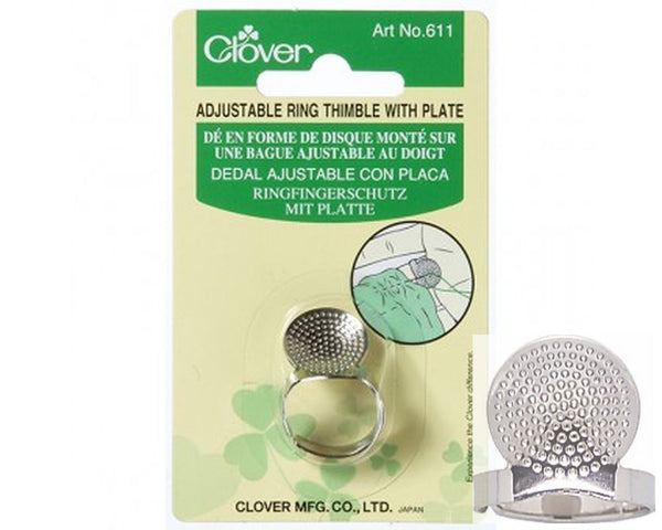 Adjustable Ring Thimble with Plate by Clover Art No. 611