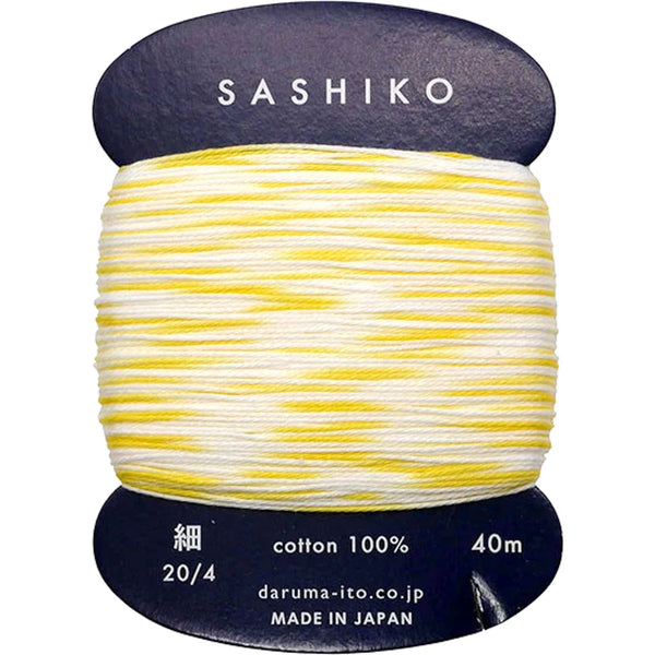 Daruma Sashiko Thread Variegated 303 - Lemon Squash